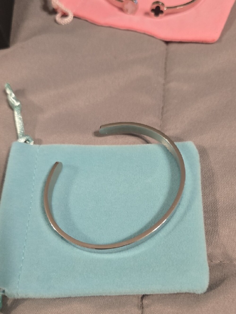 Engraved Silver Cuff Bracelet - "Best Fucking Bitches" - Picture 4 of 4